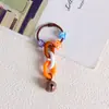 Chaveiro Pingente Corrente de Contas Coloridas com Letras Estilo Ins, Anel de Cartão Fresco e Simples Sino Chaveiro Acessório DIY