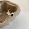 Anillo de amor con diamantes de imitación negros, diseño de nicho de estilo coreano, para mujer, estilo frío, moderno, personalizado, combinable, de alta calidad.
