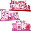Amor Día de San Valentín Xoxo Letrero de Corazón de Madera Bandeja Escalonada Estilo Granja Decoración de Aniversario de Boda Fiesta en Casa