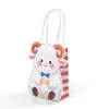 Bolsa de tela DIY de oveja de dibujos animados, bolsa pequeña para envolver regalos, bolsa de papel de oveja linda, 10 piezas/paquete