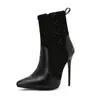 Botas de Caballero y Botines Caña Corta Nuevos 482024 Botas Calle Comercio Exterior Costura 40 Puntiagudo Tacón Alto Talla Grande Botas Negro