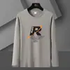 Fabricante Direto Primavera e Outono Nova Tendência Gola Redonda Masculina Tamanho Grande Camiseta de Outono Masculina Manga Longa Tendência Versátil Camiseta