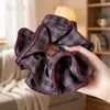 Scrunchie Dupla Camada Xadrez Preto para Mulheres 2025 Novo Estilo com uma Sensação Atmosférica para Prender o Cabelo na Parte de Trás da Cabeça, Acessório de Cabelo Xu Yan
