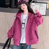 Chaqueta con Capucha de Otoño para Niñas 2026 Nuevo Modelo para Niños Mayores, Abrigo de Moda de Primavera y Otoño para Niñas Estudiantes de Secundaria