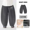 Calça infantil estilo europeu, calça casual com forro de fleece para inverno, calça infantil grossa de perna curva, novas roupas de inverno para crianças