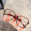 Gafas de montura negra lisa para mujer se pueden equiparar con graduación montura grande adelgazante cuadradas anti-luz azul gafas Pujia cara redonda gafas lisas