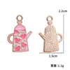 Serie de San Valentín Goteo de Aceite Corazón Rojo y Rosa Accesorios para Joyería DIY Pendientes Pulseras Colgantes Aleación Materiales Decorativos