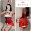 Marca Guiruo Outono e Inverno Veludo Natal Sexy Lingerie de Alça Longa Feminina Transparente com Cadarço Sexy Conjunto Uniforme 4966