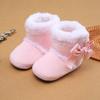 Zapatos de Algodón Nuevos Lindos con Lazo Otoño e Invierno 2022 Zapatos para Bebé Recién Nacido de 0 a 1 Año Suela Suave Antideslizantes Zapatos para Niños Pequeños