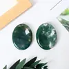 Piedra de la suerte para el pulgar de cristal natural Masajeador Oval Descompresión Piedra en bruto Pie de mano Gua Sha Piedra única Regalo de Navidad