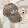 Boné de Baseball de Sarja Lavada com Estampa de Letras Masculino e Feminino Primavera e Verão Estilo Japonês Tendência de Moda Americano Protetor Solar Esportivo