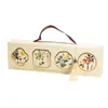 Caja de Regalo para Pasteles de Luna de Mediados de Otoño Caja de Embalaje Nueva Portátil Juego de 4 Piezas Estilo Palacio de Mediados de Otoño Pastelería Cremosa de Yema de Huevo con Piel de Nieve Caja Vacía