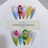 Daiyueda Unhas Usáveis Puras Feitas à Mão Outono e Inverno Novo B333 Totalmente Pintadas à Mão Esculpidas Elegantes Estilo Exportação Patch de Nail Art