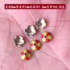 Suporte de Flores Gota de Óleo Conservador de Cor, Tampa de Flor Cloisonné, Esmalte Azul Queimado Acessórios de Joias DIY Pulseira Colar Espaçador com Contas