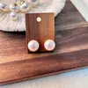 Pendientes de Perla de Panecillo al Vapor Shijia, Pendientes de Temperamento de Lujo Ligero, Pendientes de Moda Versátiles de Nicho Nuevos para Mujer