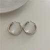 Pendientes de círculo avanzados de Corea del Sur para mujer, de plata 925 metálica, estilo europeo y americano, tipo botón, aro para la oreja, modernos.