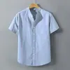 939 Camisa de Lino Camisa de Manga Corta para Hombre Holgada Estilo Chino para Hombre Verano Algodón y Lino Casual para Hombre Una Pieza Cabello