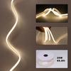 Tira de Luces Cob de Alto Voltaje 220V Impermeable para Exteriores Tira de Luces de Neón de Silicona Tira de Luces Cob de Alto Voltaje Autoadhesiva con Luz pero Sin Fuente de Luz Visible