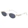 Gafas de Estilo Nuevo Transfronterizas Estilo Celebridad de Internet Europeo y Americano Anti-Luz Azul para Mujer, Elegantes Gafas de Sol Metálicas Retro con Incrustaciones de Diamantes para Mujer