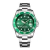 PINTIME/PINTIME Reloj Fantasma del Agua para Hombre Correa de Acero Reloj de Cuarzo Nuevo Reloj de Negocios Marca de Comercio Exterior Reloj con Calendario