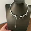 Collar de Cuentas Dulce y Fresco Estilo Palacio con un Diseño Único, Gargantilla con Borla de Estrella, Accesorio Versátil de Diseño Nicho para Mujeres
