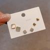 Pendientes de una semana de pequeño lujo de alta gama, juego de seis piezas con aguja de plata S925, combinación con pendientes pequeños para mujer