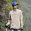 Camiseta de Manga Larga con Media Cremallera Absorbente de Humedad y de Secado Rápido para Deportes al Aire Libre para Hombre, Ciclismo y Senderismo, Ropa de Entrenamiento con Tops de Camiseta Interior