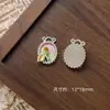 Pintura al óleo Ins Flor de Perla Incrustada Palacio Colgante Marco de Fotos Pulsera Hecha a Mano DIY Collar Collar de Perlas Accesorios