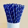 Palitos de Papel Azuis em Estoque Palitos Descartáveis Coloridos Decorativos Criativos Palitos para Sobremesa Bebida Festa Chá de Leite
