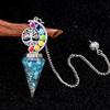 2145-Nuevo Producto Transfronterizo Árbol de la Vida Colorido Grava de Cristal Resina Péndulo Cónico Hexagonal Joyería para Meditación Yoga