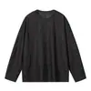Camiseta de Manga Larga Estilo Americano para Hombre y Mujer, Cuello Redondo Holgado, Capa Base Interior, Suéter Casual con Rasgaduras T