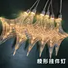 Luz decorativa colgante de gota de agua LED, a prueba de lluvia para exteriores, popular en línea, cruz, cuatro, cinco, ocho, estrella octagonal, luz colgante de luna
