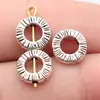 9.9x9.9x2.7mm Diámetro del agujero aprox.. 1.5mm 0.8g Color plata antiguo Anillo redondo texturizado cadena para ensartar cuentas