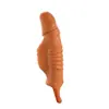 Manga Vibratória para Pênis para Aumentar e Alongar Manga de Pênis Artificial de Cristal, Manga Sexy Dente de Lobo em TPE, Brinquedo para Casal Manga com Bloqueio de Sêmen
