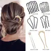 Grampo de Cabelo de Franja de Luxo de Verão para Mulheres, Pente em Forma de U para Penteados Presos, Acessório de Cabelo para a Parte de Trás da Cabeça, Grampo para Coque