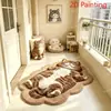 Superventas transfronterizo alfombra suave para mesita de noche de dormitorio visual 3D, tacto suave, amigable con la piel, cachemira sintética, alfombra decorativa fácil de cuidar para sala de estar, mesa de centro