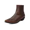 Botas de estilo occidental para comercio exterior, punta cuadrada pequeña, botines de tacón medio, estilo europeo y americano, otoño e invierno, botas para mujer de talla grande, suministro transfronterizo AliExpress