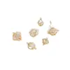 Chapado en Oro de 14K Electroplateado Zircón Colgante Planeta Inteligente Encanto en Forma de Diamante Pendientes Pulsera Joyería Colgante Hecho a Mano DIY