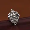 Rey Ciervo Dorado Plata Pura Estilo Étnico Vintage Cuerda Trenzada DIY Hecha a Mano Accesorio de Joyería 990 Plata Pura