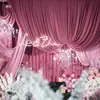 Cortina de tecido rosa celebração de casamento cortina de tecido para teto tecido elástico seda de leite estilo coreano fundo nuvens e água fluindo ondas multicamadas