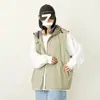 Chaleco Funcional de Trabajo al Aire Libre de Moda Estilo Japonés Chaqueta Holgada sin Mangas Chaqueta con Capucha Estilo Montaña para Pareja