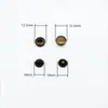 En Stock Cobre Puro, Hierro, Acero Inoxidable Forma Redonda 655 # 633 # 831 # 201 # Tres Botones de Presión Metálicos Cosidos en la Base del Botón