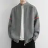 Cárdigan suéter de cuello medio con cremallera 2026, suéter de punto casual holgado de moda estilo americano para hombre, primavera/otoño/invierno