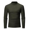 Comércio exterior transfronteiriço Camiseta masculina de manga comprida, tamanho grande, gola baixa, pulôver, cor sólida, lã, manga comprida, camisa de baixo