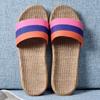 Pantuflas de Lino para el Hogar para Parejas Pantuflas de Interior Suelo de Madera Algodón y Lino Hogar Antideslizantes Suela Gruesa Pantuflas de Verano para Hombre y Mujer