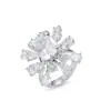 Anillos para Mujer, Estilo Europeo y Americano, Nuevos Anillos de Circonita Transfronterizos, Lujo Ligero, Sensación de Alta Gama, Serie Plateada, Exquisitos, Modernos, Versátiles