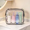 Bolsa de Higiene Pessoal Transparente à Prova d'Água, Bolsa Portátil para Viagem ao Ar Livre para Cosméticos, Bolsa de Cosméticos Simples Multifuncional de PVC