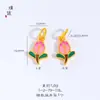 Tienda de oro con accesorios de joyería DIY de oro de Vietnam, colgante de tulipán, pulsera de perlas, material para collar, esmalte