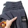 Pantalones Deportivos Casuales con Forro de Felpa Nuevos para Otoño e Invierno Pantalones Sueltos de Moda Versátiles Pantalones Gruesos de Pana de Moda para Hombre
