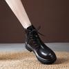 Botas Martin de piel de vaca para mujer, Estilo de invierno, Forradas con vellón, Botas de mujer de suela gruesa, Nuevo estilo 2025, Estilo británico petite, Botines retro versátiles